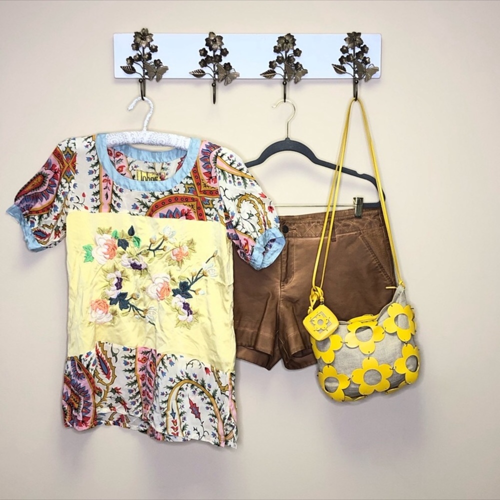 Johnny Was Silk Blouse Patterned Top